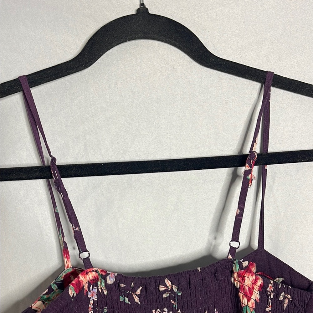 Xhilaration Purple and Red Floral Jumpsuit with Wide-Leg Design - Picture 4 of 8